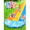 Sloosh Scivolo d'acqua triplo con onde da 22,5ft x 84in/685.8*213.3cm, scivolo da giardino resistente con 3 bodyboard e irrigatore, gioco d'acqua estivo per bambini e adulti, per esterni e giardino