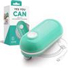 Kitchen Mama Mini Plus Apriscatole elettrico ricaricabile: compatto, ricarica di tipo C, senza uso delle mani, spegnimento automatico, bordo liscio, sicuro per alimenti (Turchese)