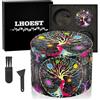 LHOEST Grande Grinder 63 MM Macinaspezie Manuale Metallo Grinder con 40 Denti Macinaspezie 4 Strati Grinder Colorato Albero Progetto con Raschietto e Spazzola in Plastica per Spezie Cucina