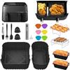 Rsarouud MoY 24 Pezzi Accessori Friggitrice ad Aria per Philips Dual Basket NA350/00 Air Fryer,Accessori Piatti per Philips Airfryer NA350 Friggitrice ad aria doppia 3L-6L senza BPA, lavabile in lavastoviglie