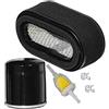Carkio Filtro Aria Combo Filtro Olio Carburante Adatto per Kawasaki FD440V FD501V John Deere LX172 LX173 LX176 LX178 LX186 LX188 Sostituisce 11013-2206 11013-2134 MIU1377 4 4 490490 65-200 78.