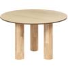 Beliani Tavolo da Pranzo Rustico da Cucina Tavolo Rotondo con Gambe in Legno di Gomma ⌀ 120 cm Legno Chiaro