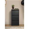 Bissolo Casa Scarpiera Salvaspazio a 3 Ante Ribaltabili - Mobile Portascarpe in Metallo Nero, Design Moderno e Compatto (50x15x104 cm)