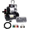TIMBERTECH ABPST08K - Compressore per aerografo, set completo con ventola di raffreddamento, mini compressore per aerografo e accessori per aerografo