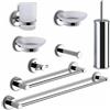 GEDY Set di accessori da bagno GEDY Set 8 pezzi Felce cromo in inox cromato