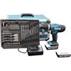 Makita Trapano a percussione a batteria MAKITA HP488D008 18V 2Ah, 2 batterie + valigetta in alluminio