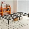 FetiNes Struttura Letto 90x190 cm, piattaforma Letto a Doghe in Metallo, letto a blocchi, Letto Ospiti, Non sono necessarie viti o attrezzi per il montaggio, Nero Classico