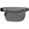BLUECHOLON Marsupio in cotone riciclato GRS da 220 g/m², 25 x 17 x 8 cm, doppia chiusura a cerniera, tracolla regolabile, Nero , Marsupio