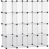 Easycomfort Mobile Scarpiera Modulare Salvaspazio, 16 Cubi 30x30x30 cm in Acciaio e PP, 125x32x125 cm, Trasparente