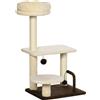 Easycomfort Albero Tiragraffi per Gatti con Palo in Sisal, Posatoio e Palline da Gioco, in Truciolato e Peluche, 44x38x74 cm
