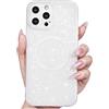 Svanove Custodia Magnetica per iPhone 12 Pro Max Glitterata compatibile con Magsafe, Con Protezione dell Obiettivo Fotocamera, Custodia PC Glitter Morbida in TPU, per Womem Girl, Bianco