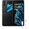 OPPO Find N2 Flip, telefono cellulare pieghevole, 8 GB+256 GB, fotocamera 50+8 MP, schermo esterno gigante, batteria 4300 mAh, ricarica rapida SuperVOOC 44 W, Dual Nano SIM - Nero