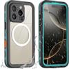 BDIG compatibile con iPhone 16 Pro Custodia impermeabile, protezione completa dello schermo a 360 gradi,custodia antiurto IP68 compatibile con iPhone 16 Pro,blu