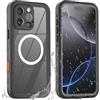 BDIG iPhone 16 Pro Max Custodia impermeabile, protezione completa dello schermo a 360 gradi,custodia antiurto IP68 compatibile con iPhone 16 Pro Max,Nero