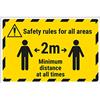 VSafety V Safety CV022CZ-FS Vsafety Area Reges - Mantieni 2 m distanza 450 mm x 300 mm autoadesivo