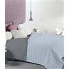 HomeLife Copriletto Matrimoniale Primaverile/Estivo Trapuntato Made in Italy | Morbida Trapunta Matrimoniale Mezza Stagione Bicolore e Reversibile | Trapuntino Leggero Grigio Chiaro/Scuro
