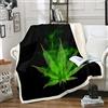 Loussiesd Coperta Sherpa con foglie di cannabis, coperta in pile con foglie di marijuana, per bambini, ragazzi, uomini, adulti, marijuana, foglie verdi, coperta in peluche, coperta fuzzy per divano, letto,