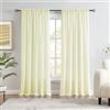 Melodieux Tende semitrasparenti vellutate color giallo crema, lunghe 240 cm, per camera da letto, soggiorno, in cotone naturale, con tasca per asta, tende velate, 132 x 248 cm (2 pannelli)