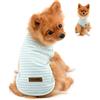 PAIDEFUL Abbigliamento per Cani di Piccola Taglia Ragazzo Ragazza Estate Maglietta a Righe con Cucciolo Gilet Traspirante Cotone Tee Senza Maniche Chihuahua Yorkshire Verde XL