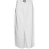 VERO MODA Vmminna Mr High Slit Long EMB DNM Skirt Gonna in Jeans, Bianco, S Donna