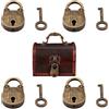 Eabdice 4 Pezzi Mini Lucchetto Vintage Antico, Lucchetti Stile Antico Multiuso, Lucchetti Decorativi a Forma di Orso per Scatola di Gioielli Scrigno del Tesoro Scatola di Legno per Notebook