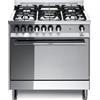 Lofra Cucina a Gas 5 Fuochi con Forno Elettrico Ventilato Multifunzione con Grill Larghezza x Profondità 80x60 cm Classe A colore Inox - MG86MF/C