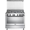 De Longhi Cucina a Gas 5 Fuochi Maxi Forno a Gas Ventilato Larghezza x Profondità 90x60 cm colore Inox - PGVX 96 ED2 Premium