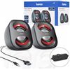 Hama Casse Sonic Mobil 183 per Notebook, RMS 2x1.6W, Connessione USB, Nero/Rosso