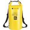 Techly Professional Sacca Impermeabile 20L Dry Bag con Tracolla regolabile, Gialla