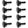 LERANXIN 8 viti zigrinate M6 x 20 mm Bulloni zigrinati a testa alta, nero viti di serraggio a mano in lega di zinco, antiruggine, può essere utilizzato per mobili