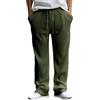 UnoSheng Pantaloni cornei, larghi, dritti, jacquard, per il tempo libero, da uomo, traspiranti, da uomo, confezione da uomo, Ag., L