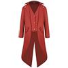 YOUYING Cappotto lungo da uomo vintage gotico medievale retrò steampunk cappotto lungo trench vittoriano giacche autunno inverno Halloween, B# Rosso, L