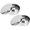 trabag 2 ciotole di riso in acciaio inox, rotonde per bambini, ciotola di riso coreana, insalata, ciotola per pasta con coperchio (10 cm)