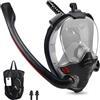SRJEQC Maschera Snorkeling,Maschera Subacquea Adulti con Lente Ultra Chiara Anti Fog,Maschera Sub Panoramica 180° Design,Maschera Snorkeling adulto Compatibile con Videocamere Sportive Adulti Unisex(Nnero,M)