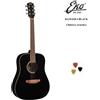 EKO RANGER 6 BLACK NERA CHITARRA ACUSTICA FOLK + 3 PLETTRI NUOVA DISCOMIXSOUND
