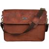 Fatto a mano Borsa a tracolla vintage valigetta in pelle umanizzata per laptop messenger b...