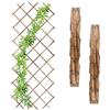 Relaxdays Grigliato in Legno per Rampicanti Allungabile 180x90 cm, Set 3 Tralicci Piante da Giardino e Balcone, Fiammato, 70 x 230 x 1.5 cm