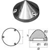 Tecnoseal Anodo Ogiva Tecnoseal per Elica Max Prop Anodi per barca diametro int 39 43 Fori