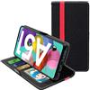 ebestStar - Cover per Samsung Galaxy A51 SM-A515F, Custodia Libro Protezione Portafoglio, Pelle PU Porta Carte, Nero/Rosso