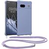 kwmobile Custodia Compatibile con Google Pixel 7a Cover - Back Case in Silicone TPU - Protezione Smartphone con Cordino - lavanda