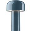 FLOS Bellhop Table Lampada da Tavolo Senza Fili Ricaricabile, Lampada Design da E. Barber e J. Osgerby, Lampada Led Dimmerabile 4 Step, Cavo Micro USB-C, 2.5 W, 100-240/5 V, 125x210 mm, Colore Blu
