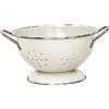 perfk Piatti smaltati per scolapasta, Piatti per Frutta Auto drenanti in Stile Vintage, Set di stoviglie in Metallo, Decorazione della Cucina, Piccolo Bianco