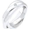 Elli Premium Anello di Fidanzamento da Donna in Argento 925 con Diamante 0.03ct, Misura 52 (16.6)