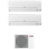 MITSUBISHI OUTLET - Climatizzatore Dual Split Inverter 9000 + 9000 Btu Condizionatore con Pompa di Calore Classe A++/A+ Gas R32 (Unità Interna + Unità Esterna) - MSZ-HR25K + MSZ-HR35VFK + MXZ-2HA40VF MSZ-HR - Ricondizionato