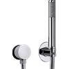 BOSSINI - ZEN kit supporto fisso con presa acqua, duplex e flessibile a scelta - CA2005/CA2006 : Flessibile - Flessibile Cromolux retinato nylon - A00158