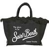 Saint Barth Borsa Vanity a mano in cotone con effetto slavato - NERO