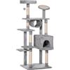 Easycomfort Albero Tiragraffi a Colonna da 165cm con Graffiatoio e Trespoli per Gattini e Gatti Adulti di Max. 4.5kg, Grigio, 60x50x165cm