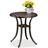 Relaxdays Tavolino da Giardino, Tavolo Rotondo da Balcone, HxD: 53x49 cm, Mobile in Alluminio da Esterno, Nero Bronzo