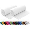 wometo Set di 2 coperte in pile polare, OekoTex, 130 x 160 cm, circa 400 g di peso, con effetto anti-pelucchi e bordo rimagliato, colore: bianco