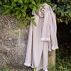 Ferò Telo bagno jacquard tinto filo in cotone con frange sui lati